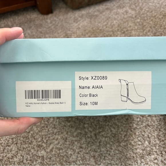 Black Ankle Boots Round Toe Low Chunky Block Heel Non-Slip Comfortable Neutral - Picture 9 of 10